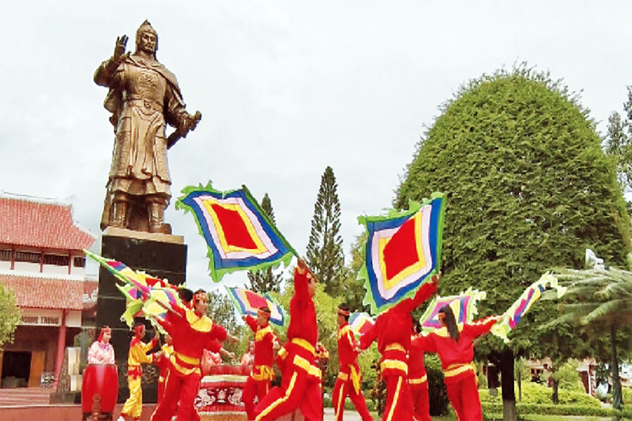 Nhạc võ Tây Sơn đặc trưng tại Bảo tàng Vua Quang Trung. 
